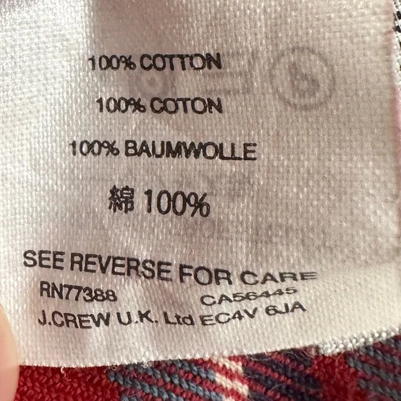 J. Crew Men's Red Midweight Flannel Plaid Shirt Large - Picture 13 of 14
